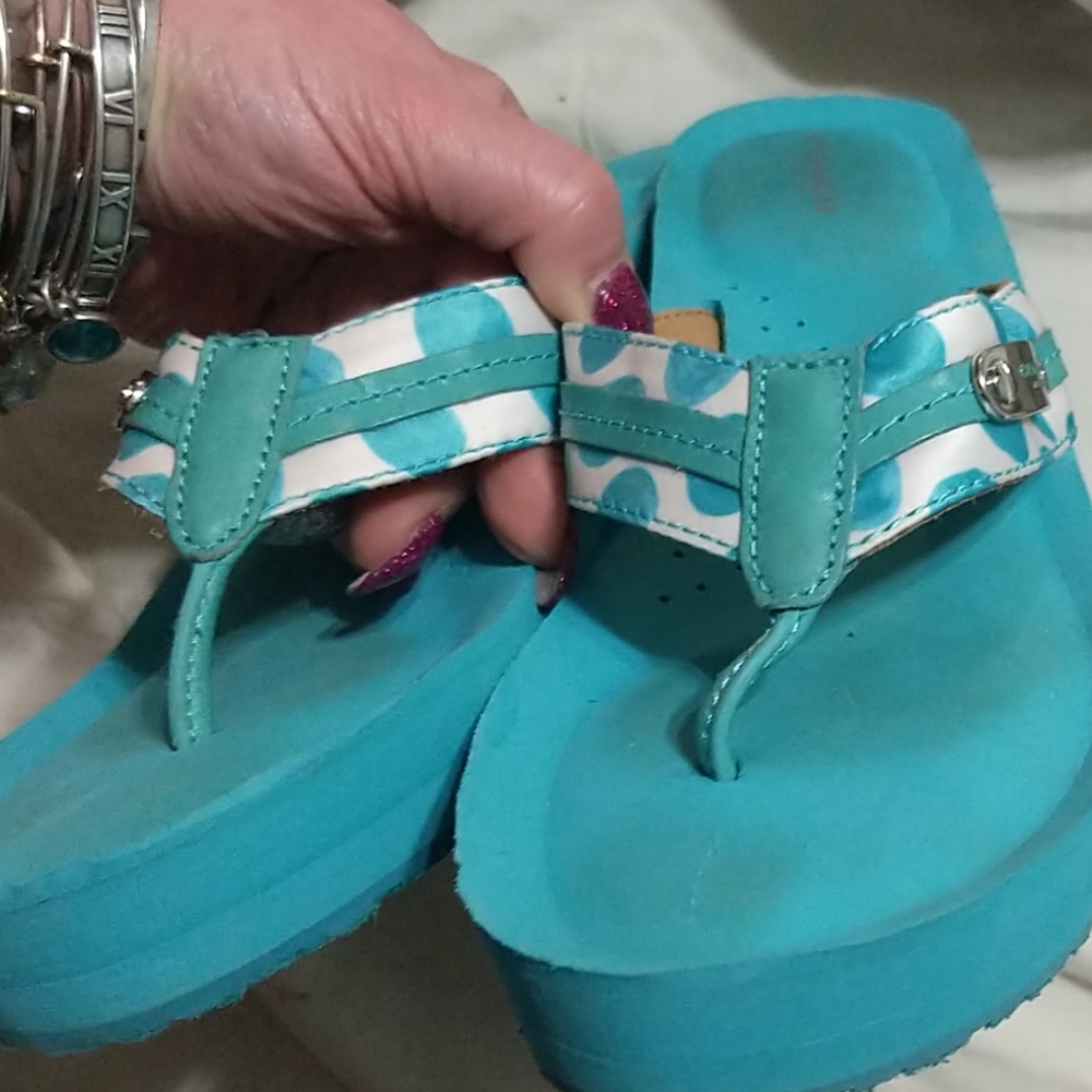 Coach wedge flip flops